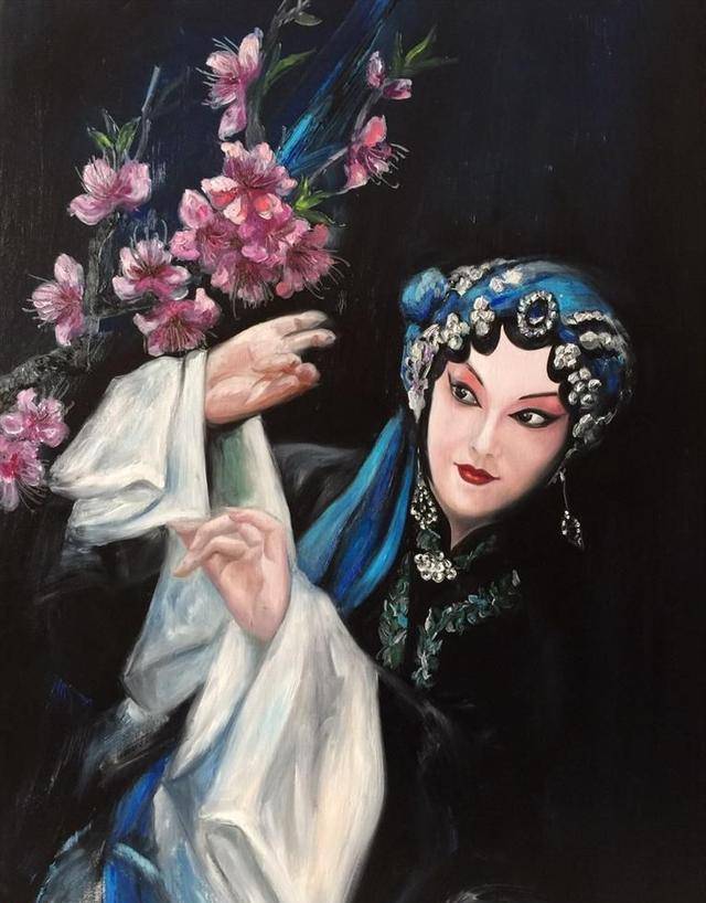 当代女子画会会长曾红捷戏曲人物油画系列