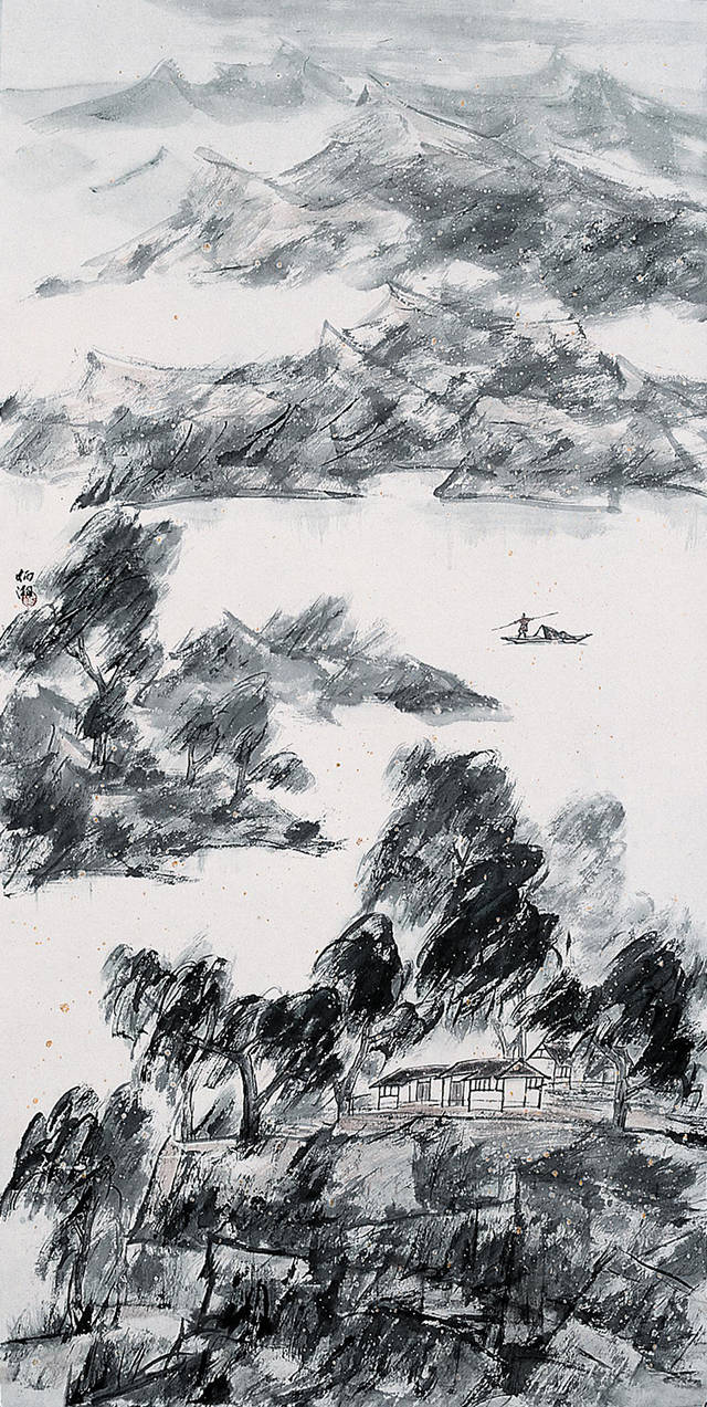 杨炳湘作品.渔歌 136cm×68cm