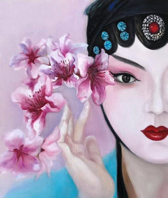 当代女子画会会长曾红捷戏曲人物油画系列作品赏析