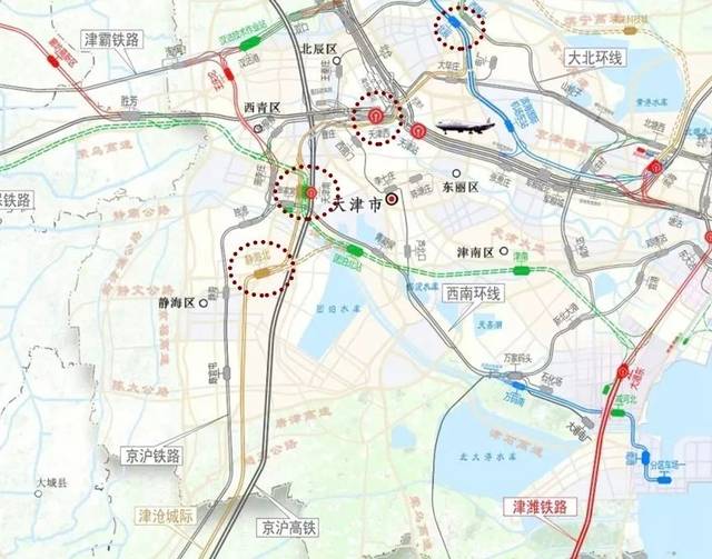 津沧城际铁路 2 津沧高铁起于天津南站,经"静海北"沿京沪高铁引入沧州