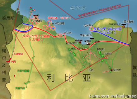 资料图:利比亚"军阀割据"东西对峙态势图