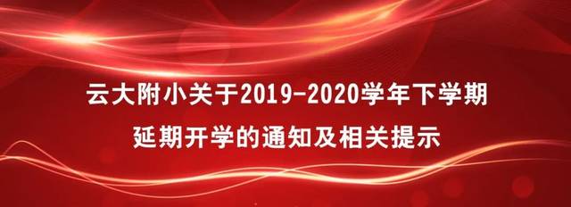 云大附小关于20192020学年下学期延期开学的通知及相关提示