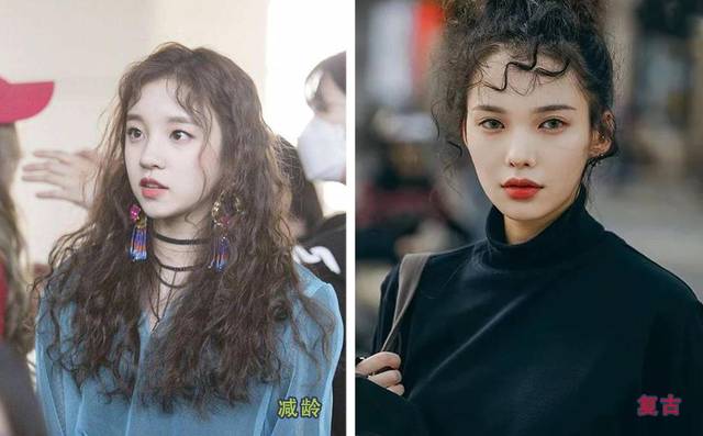 羊毛卷刘海,早前被韩国女星李圣经,泫雅,iu带火,见到羊毛卷自然就想到