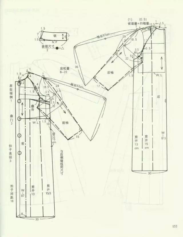 风衣裁剪图和缝制方法图片