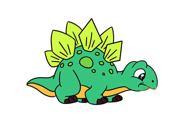 每天学一幅简笔画恐龙简笔画剑龙的画法图片大全