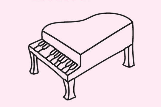 钢琴的简易画法图片图片