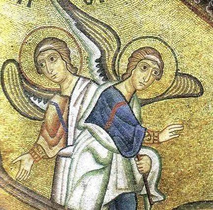 byzantine mosaics|nativity detail