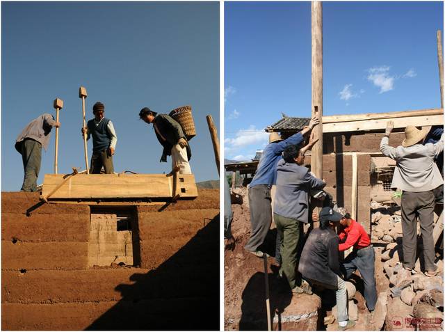 众所周知,传统的夯筑方法大致包括以下几个步骤:材料准备——支模