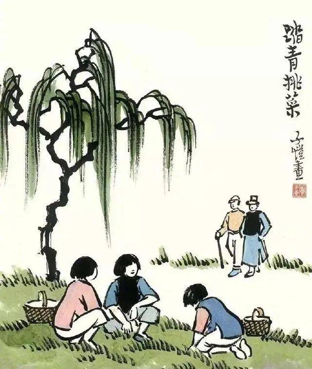 丰子恺画春柳,最是温柔多情!