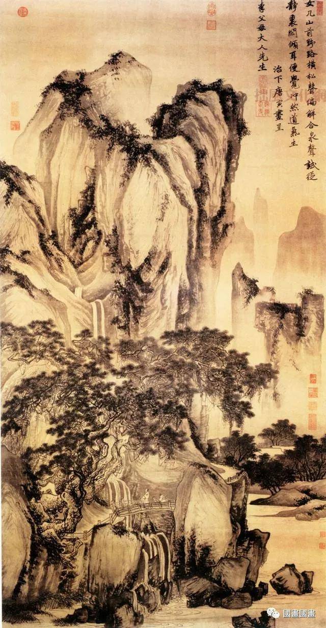 唐伯虎水墨山水作品欣赏_搜狐网