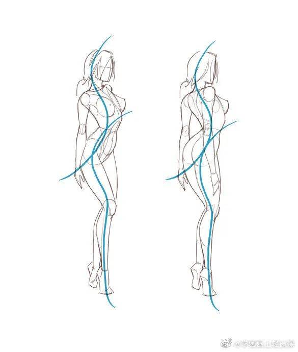 全新-160个服装人体动态【线稿】素材分享!(独家珍藏版)