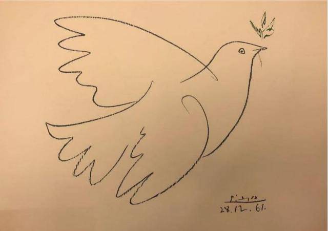 毕加索画的3幅和平鸽图片