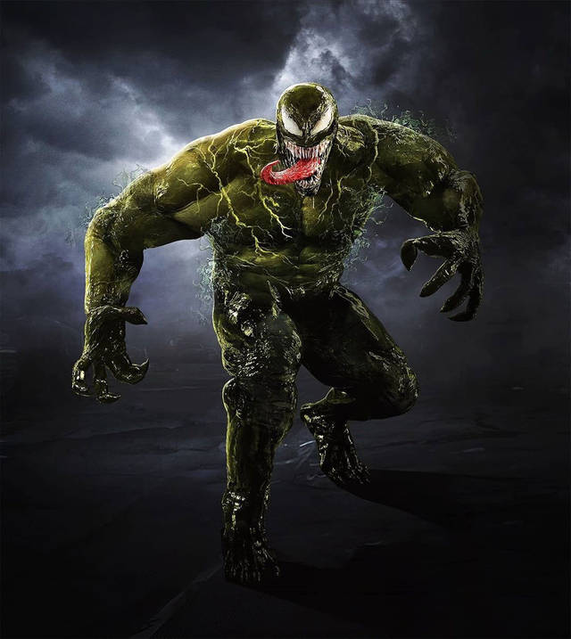 超级英雄毒液化绿巨人变毒巨人你看寡姐美成了啥样
