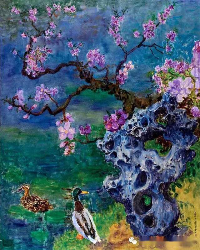 桃花盛开的地方~中国画家周春芽桃花系列及新作欣赏_搜狐网