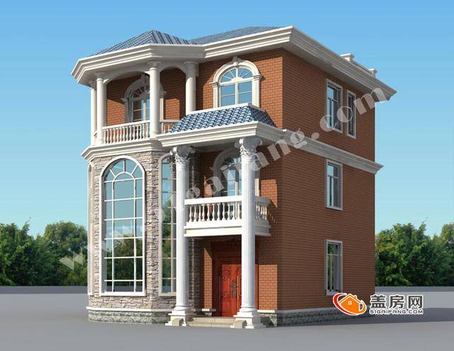 经典小户型农村三层小楼带罗马柱的房子才洋气