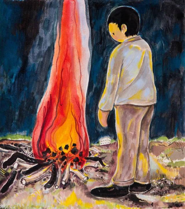 李继开《火》45×40cm 布面丙烯 2018