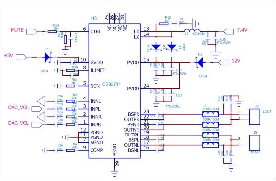 6. cs83711 功放部分原理圖