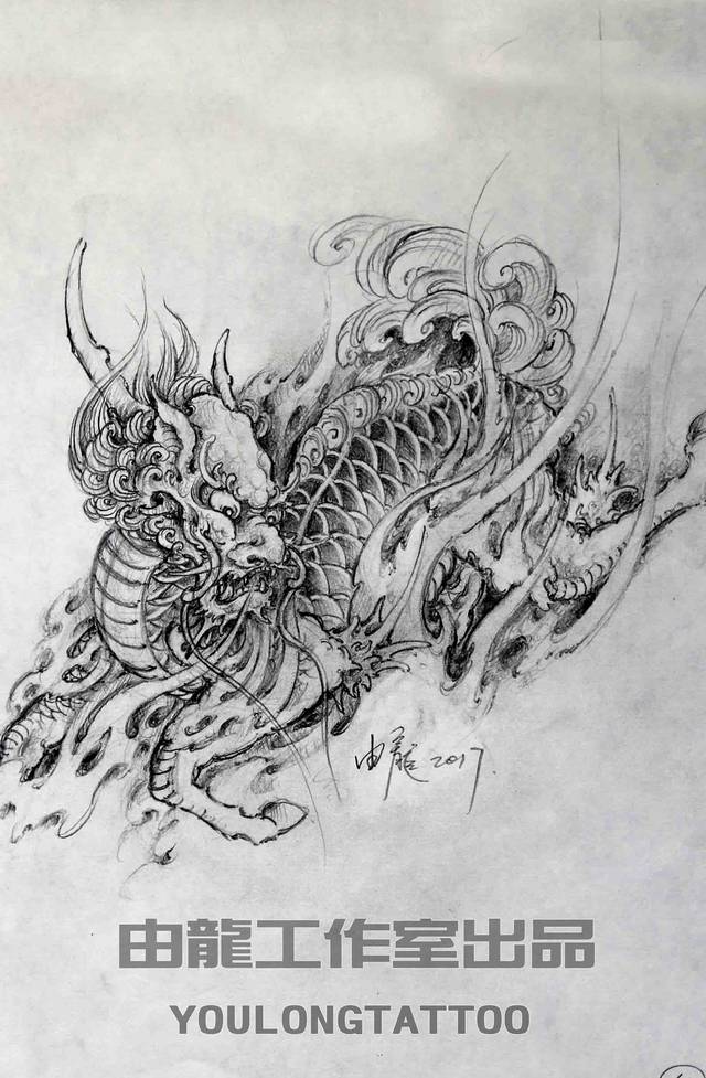 麒麟图|麒麟手稿|麒麟设计稿——由龙作品