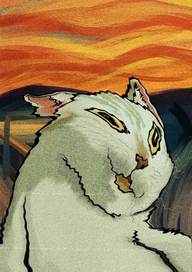 都有扭曲,线条感,偏抽象的特点