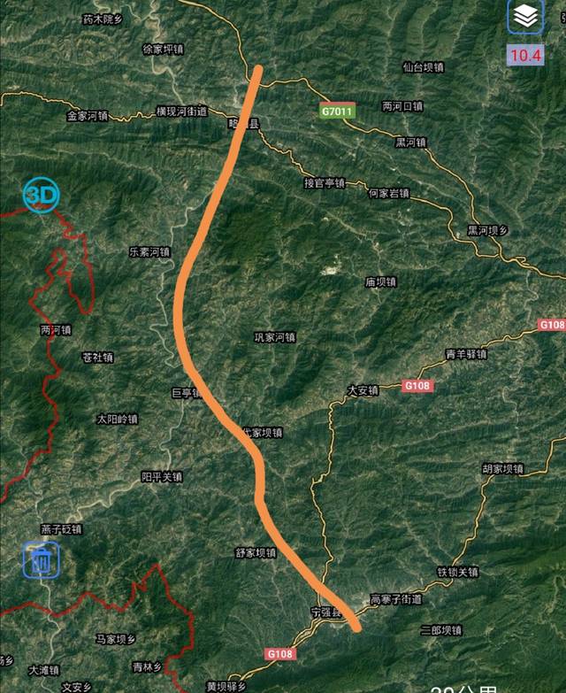 汉中市2区9县,修建高速,收费站及连接线,主干道,设想规划方案