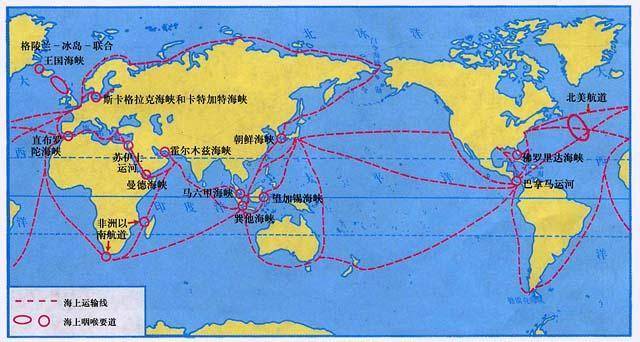 世界主要远洋航线图