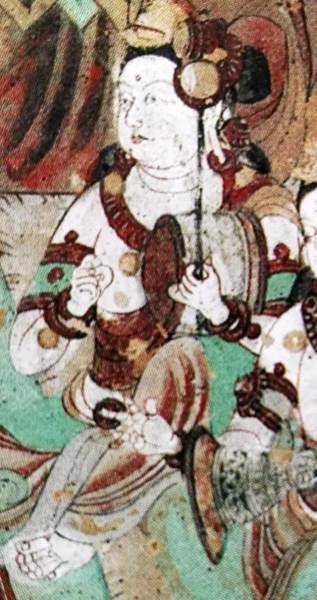 敦煌莫高窟 112窟 北壁 鼓手特写 中唐