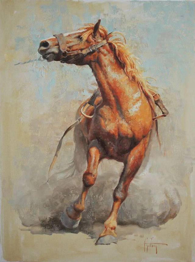 90后美女画家,画马水平堪称一绝,阿比盖尔·古廷作品(上)