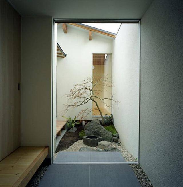 我要是一楼带院子,也会打造成日式坪庭,3㎡有山有水像画一样美