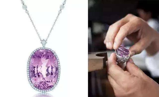tiffany紫锂辉石钻石吊坠项链