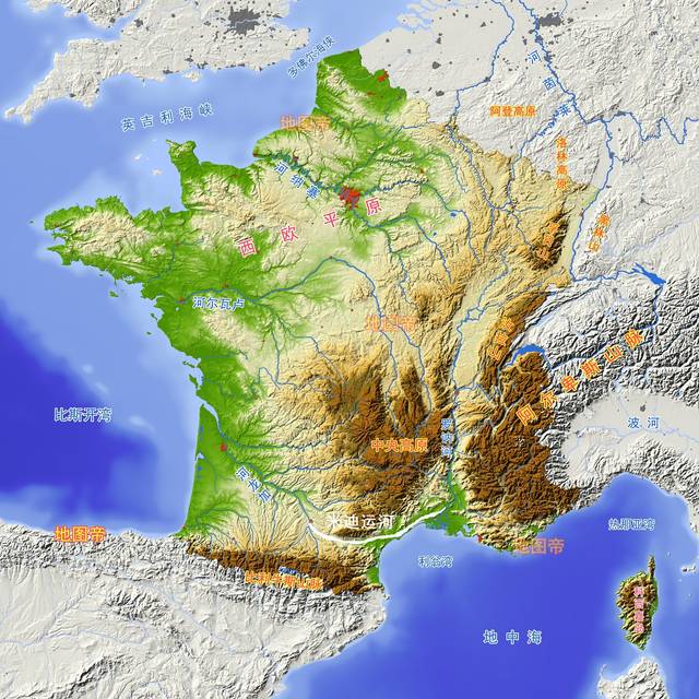 法国水系图图片