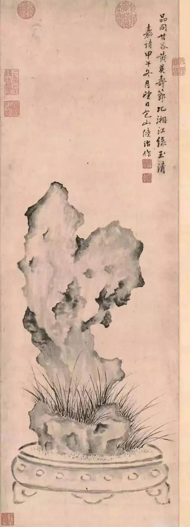 喻慧珊瑚石头国画画法图片