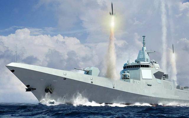 图为055大驱发射导弹想象图