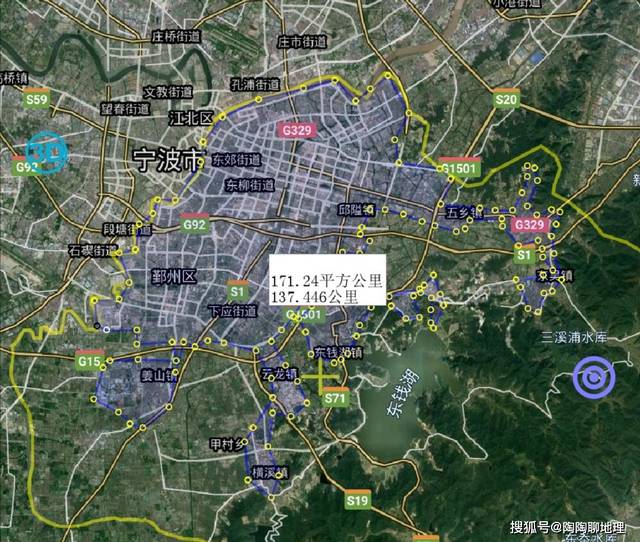 宁波市6区2县2市,建成区面积排名,最大是慈溪市,最小是象山县