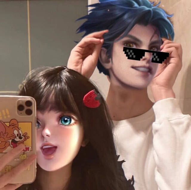 王者荣耀接头头像瑶妹扮演超萌小妹镜御姐范十足