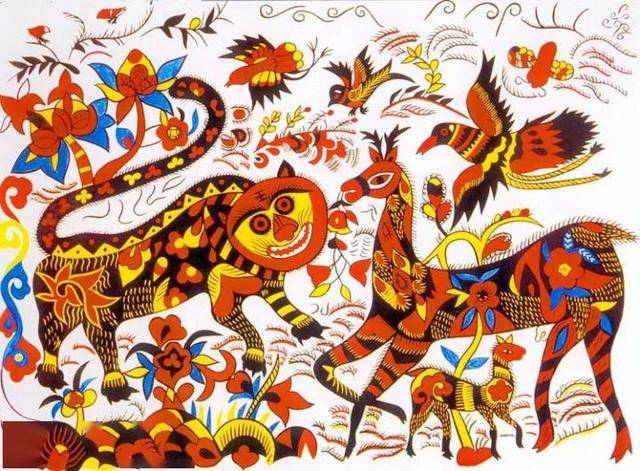 中国民间绘画,颜色美得要滴出来!