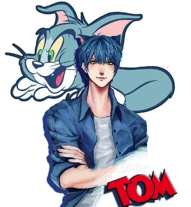 童年动漫人物拟人化后杰瑞阳光帅气汤姆则像极了霸道总裁