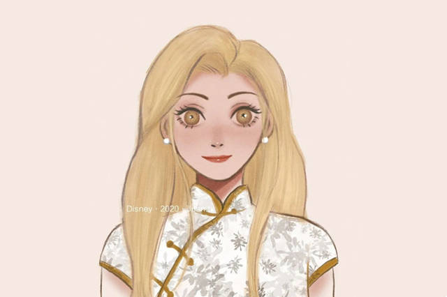 迪士尼公主x旗袍:白雪公主撞脸范冰冰,有人比花木兰更有中国风