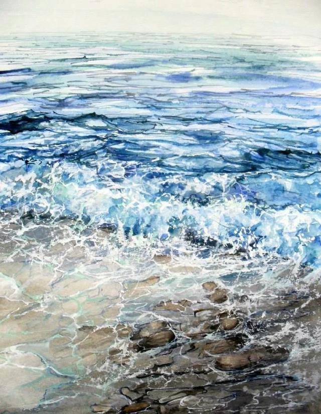 一位教师的艺术人生!她是学生的奠基人,她用艺术绘画了水韵世界