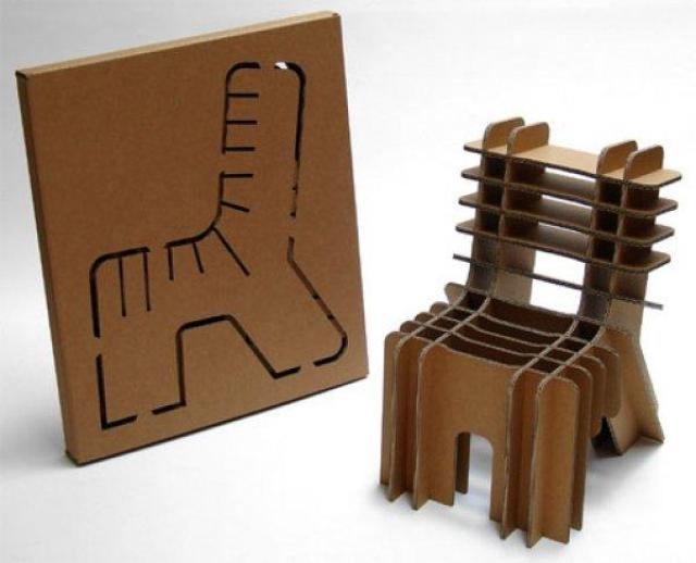 纸盒变椅子图片