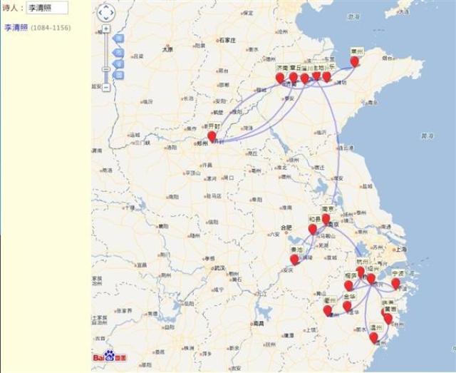 古代詩人軌跡地圖 網友:李白這是在打野