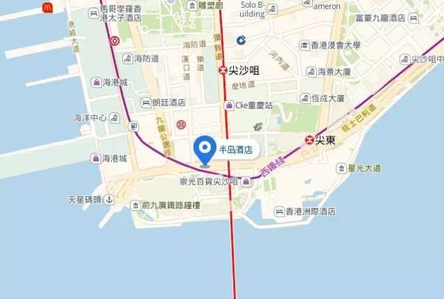 香港半岛酒店地图图片