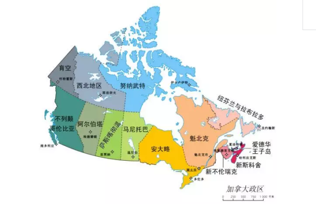 加拿大城市分布图图片