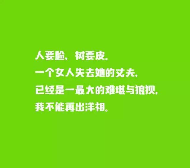 一個女人失去她的丈夫,已經是一最大的難堪與狼狽,我不能再出洋相.