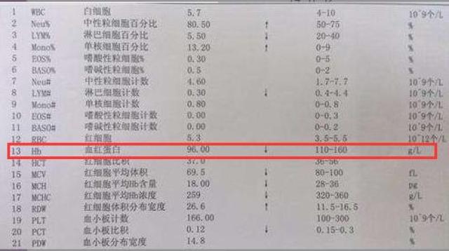 血红蛋白低是怎么回事图片