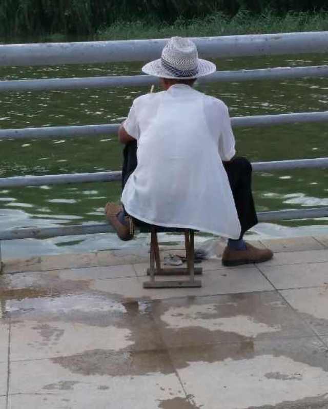 江边老爷子,才是真正的垂钓达人