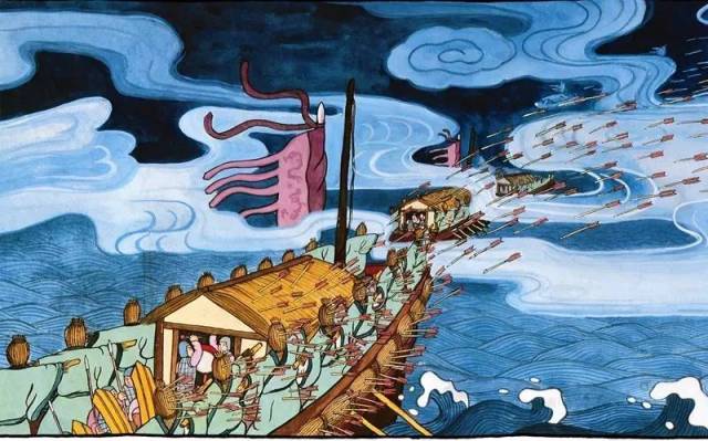 书中插图-草船借箭