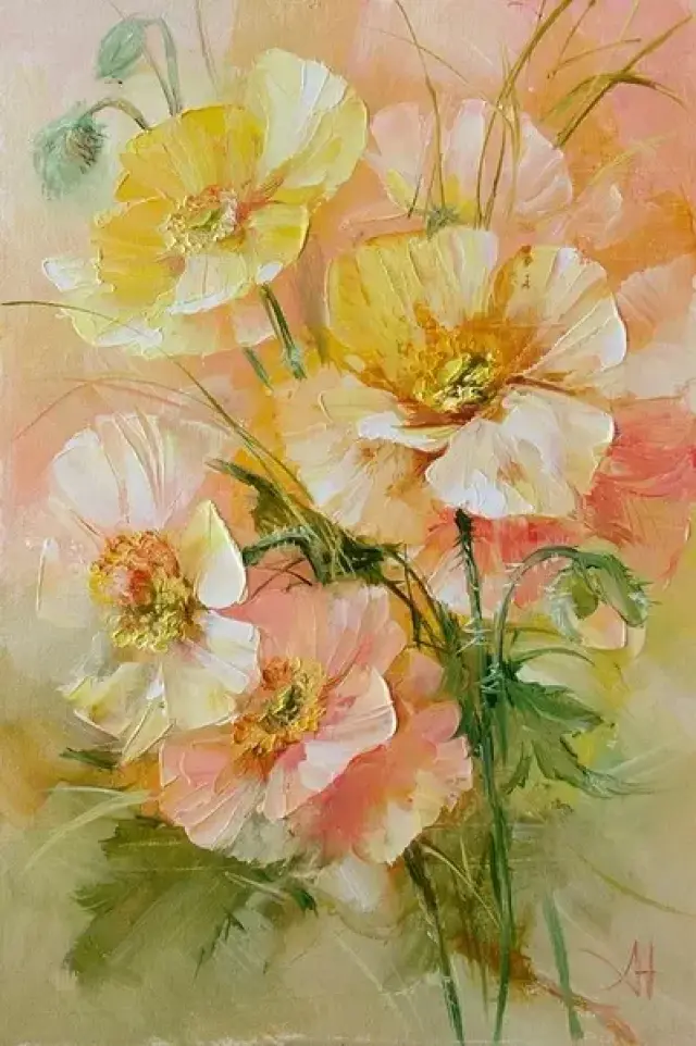 安娜homchik花卉作品(油画)
